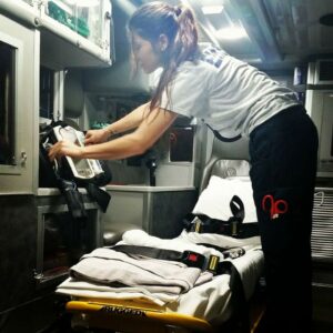Krissy Esget Ridegway in ambulance