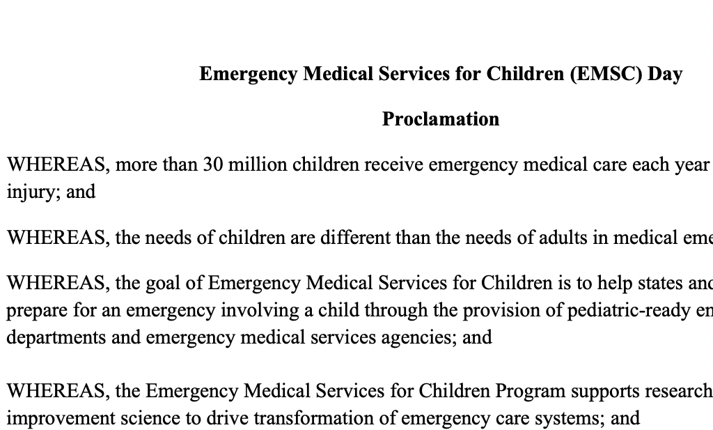 Proclamation EMS-C
